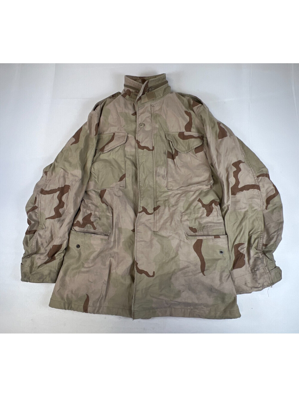 Vintage US Army Men Small Long Desert Camo M65 Field Jacket Military Surplus